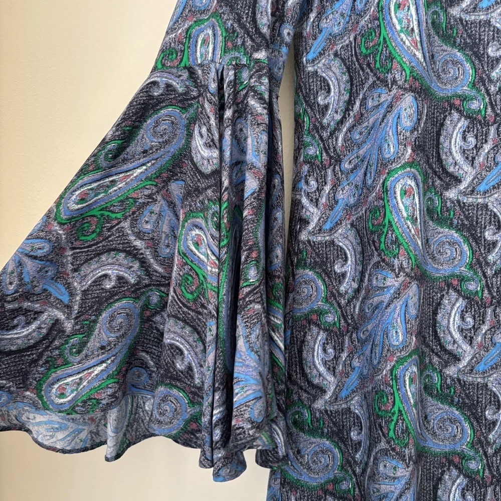 Elizabeth & James Blue Paisley Silk Mabel Dress XS Summer Cocktails - Picture 4 of 9